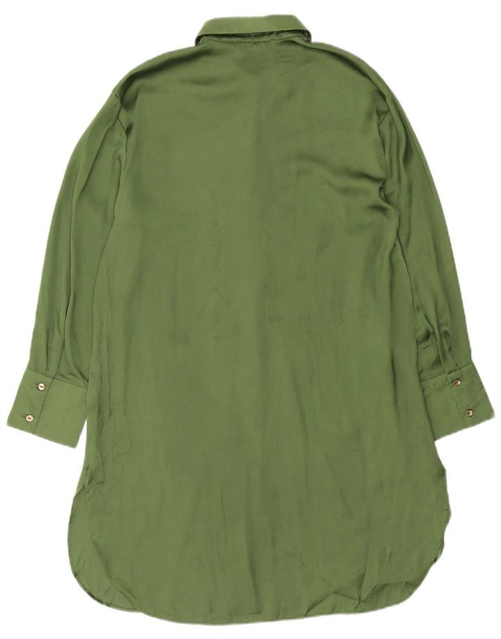 Abito camicia da donna Zara UK 14 Poliestere verde medio