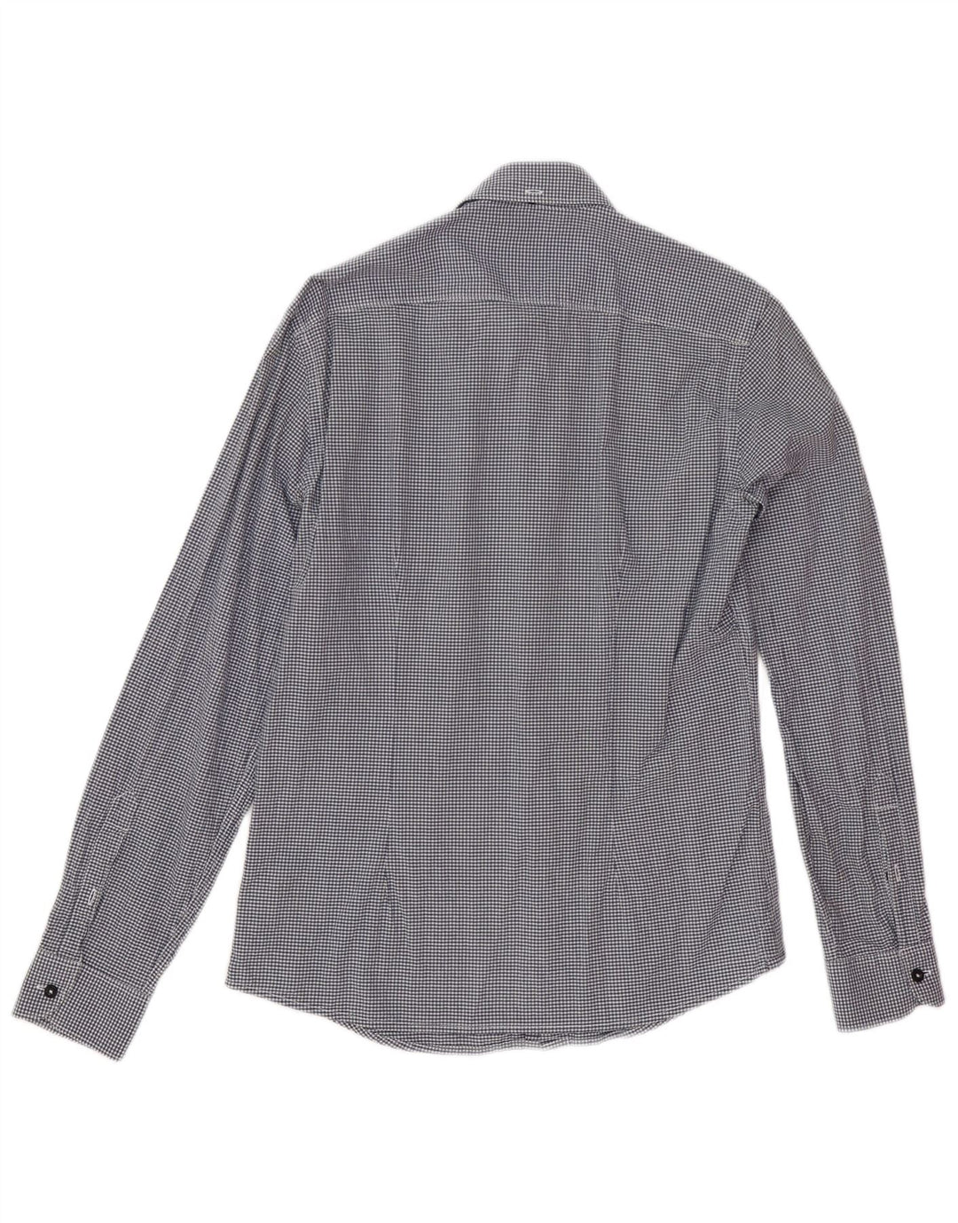Camicia da uomo Gas Small in cotone a quadretti blu navy