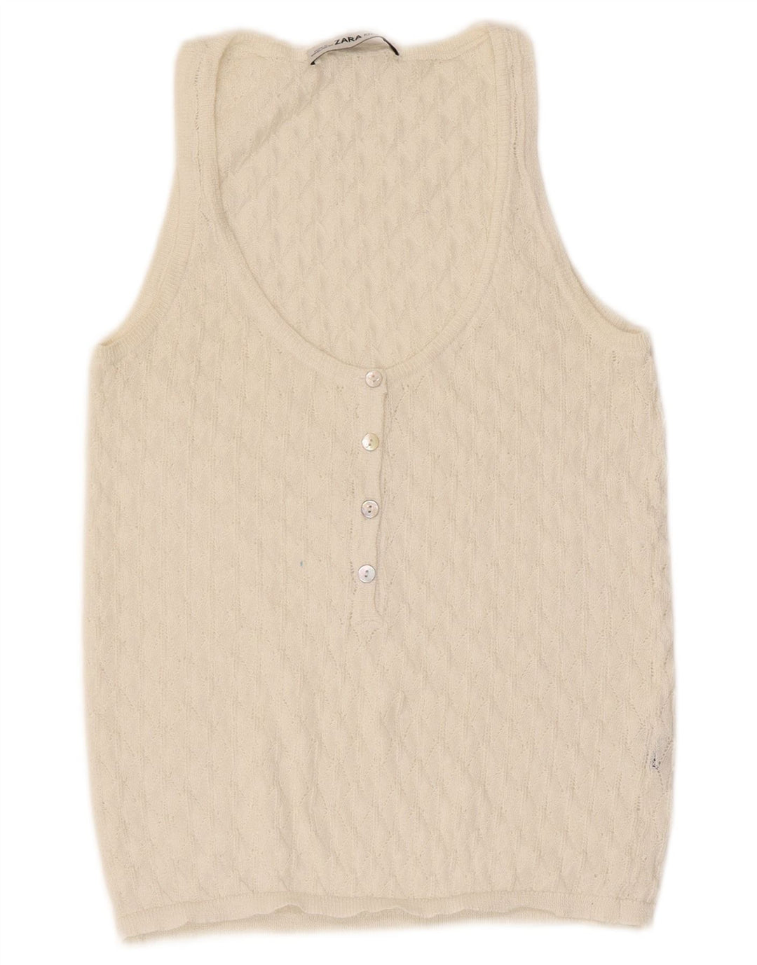 Canotta Donna Zara UK 8 Small Beige