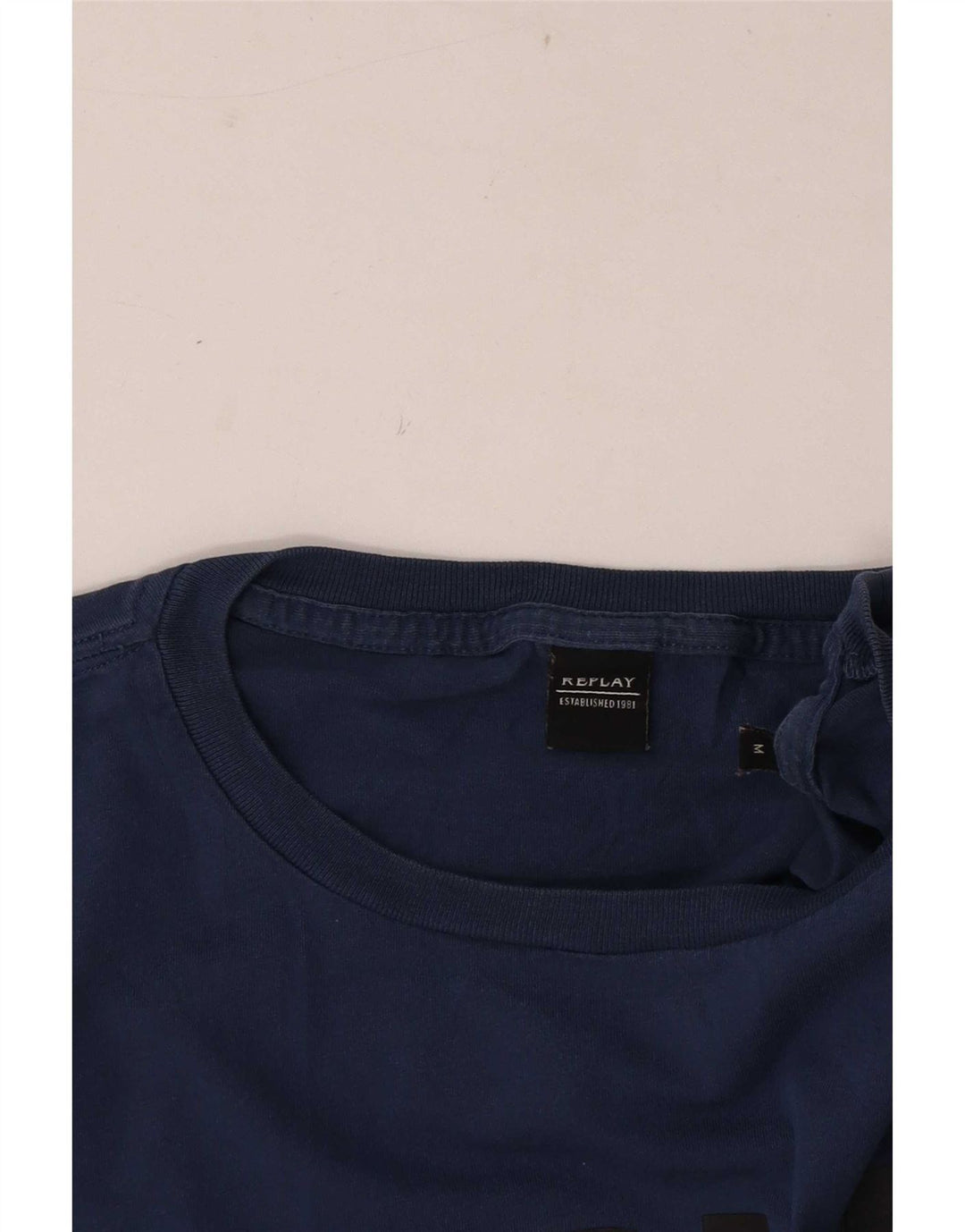 T-shirt grafica regolare da uomo Replay Top medio blu navy