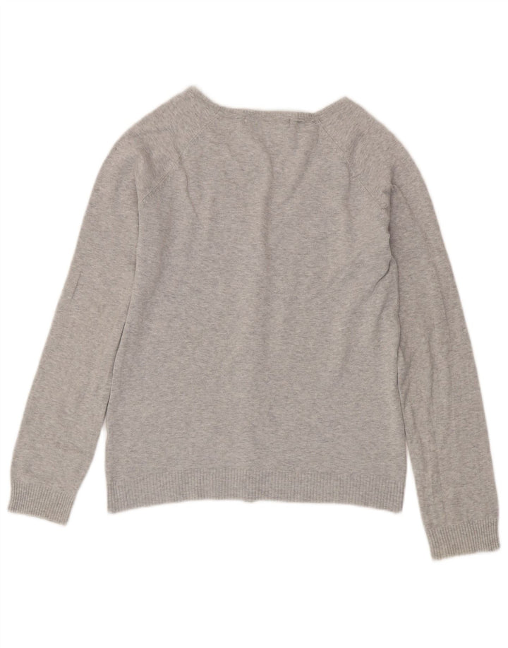 Maglione cardigan da donna Zara UK 14 grande grigio screziato