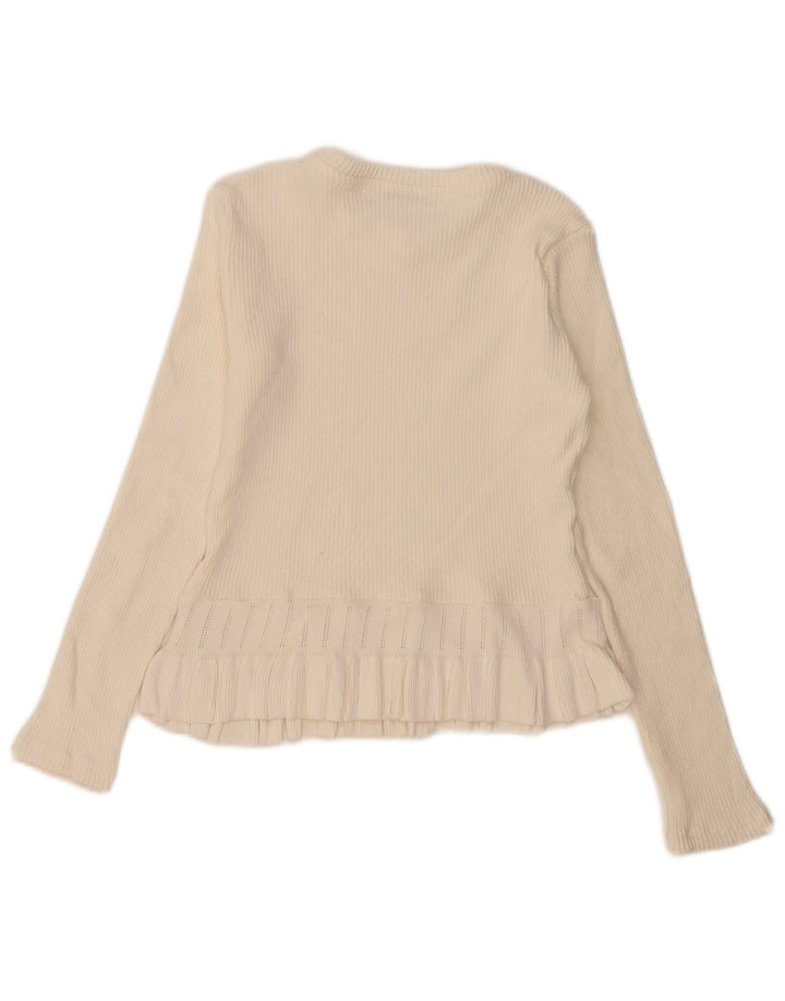 Top pullover da donna Zara a maniche lunghe UK 12 medio bianco sporco