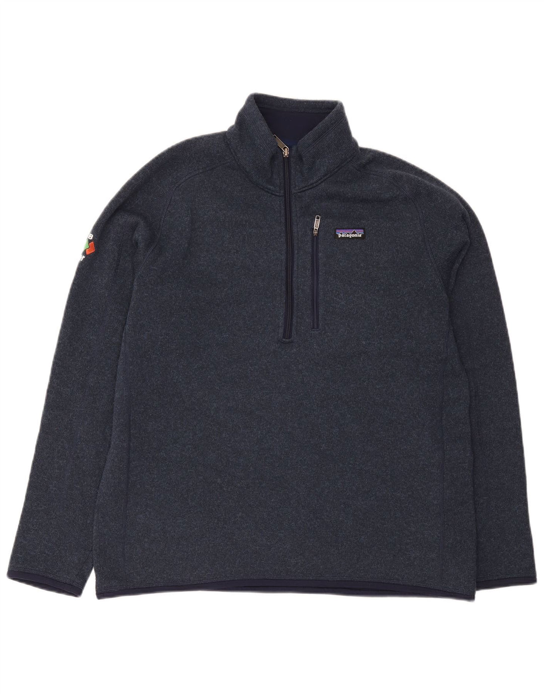 Patagonia Felpa da uomo con zip sul collo, maglione grande, blu navy, in poliestere