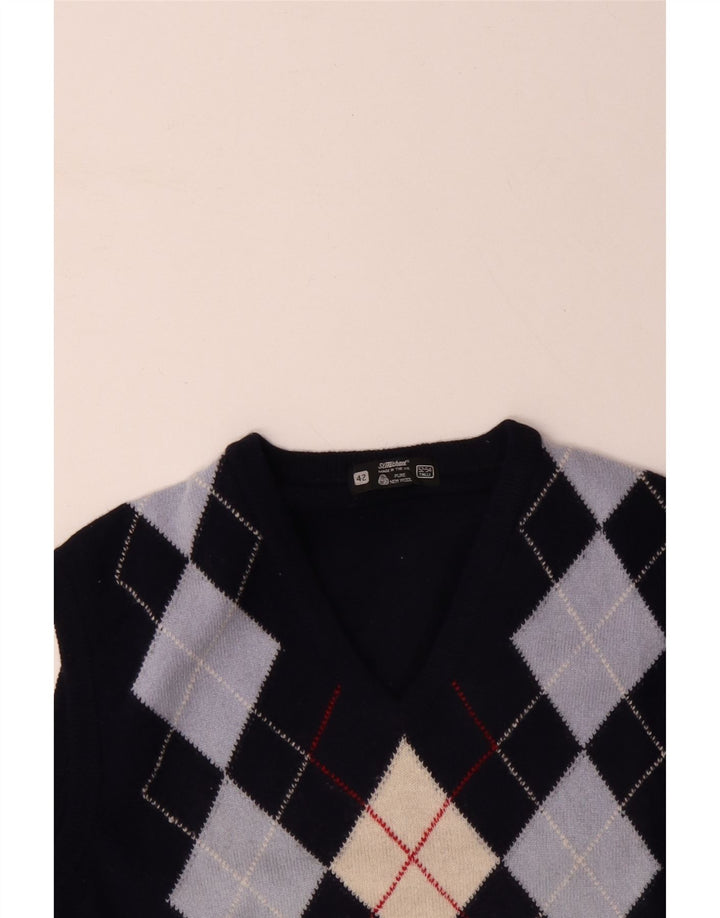 Canotta da uomo ST MICHAEL IT 52/54 Large Blu Navy Argyle/Diamante