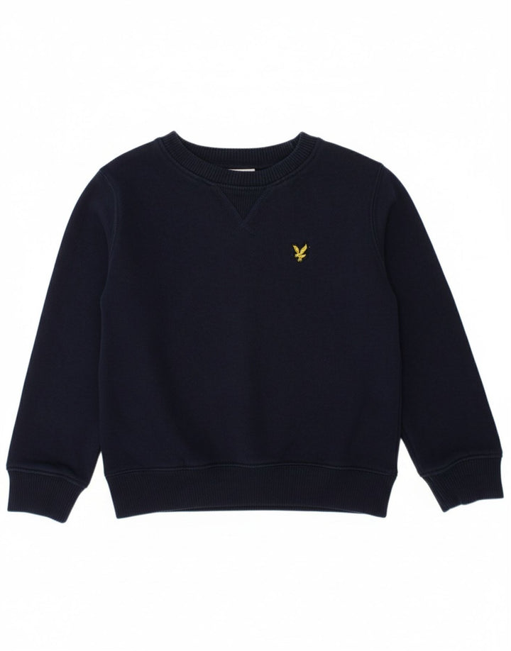 LYLE & SCOTT Boys Sweatshirt Jumper 3-4 Years Navy Blue Cotton