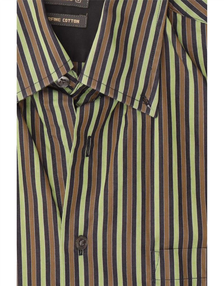 Camicia da uomo Ted Baker taglia 3 Cotone a righe verde medio