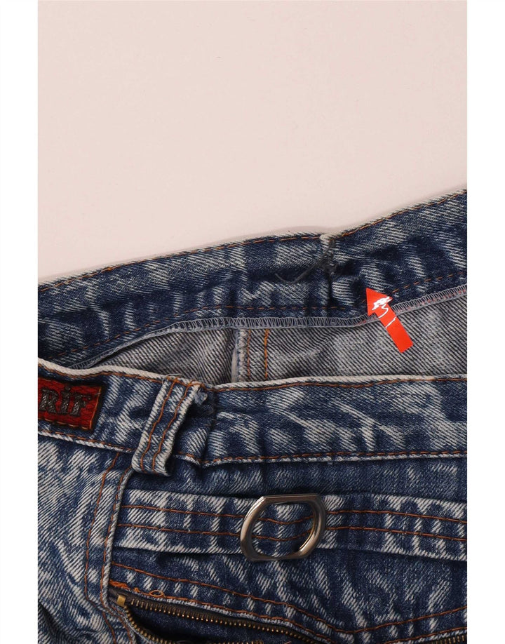 Gonna vintage in denim da donna W36 XL in cotone blu