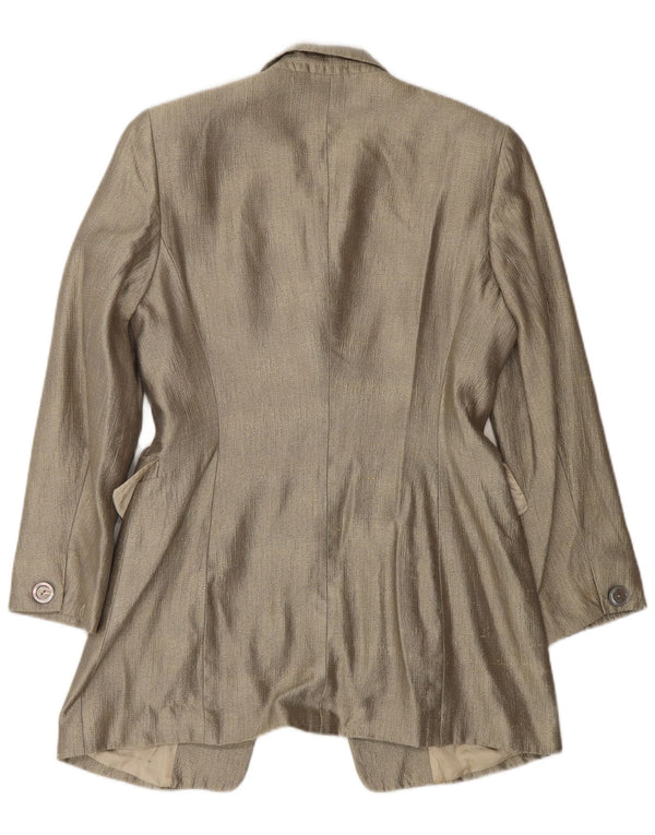 Giacca blazer a 1 bottone lungo ESCADA Elements da donna EU 36 Small Gold