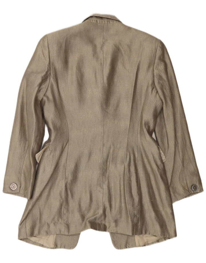 Giacca blazer a 1 bottone lungo ESCADA Elements da donna EU 36 Small Gold