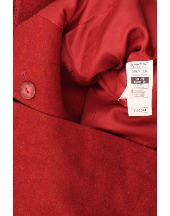 Soprabito corto oversize da donna Marks & Spencer UK 10 piccolo rosso chiazzato