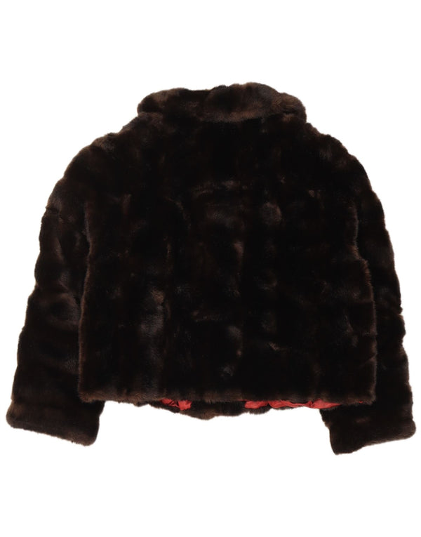 TISSAVEL Giacca da donna in pelliccia sintetica UK 18 XL Marrone Poliacrilico