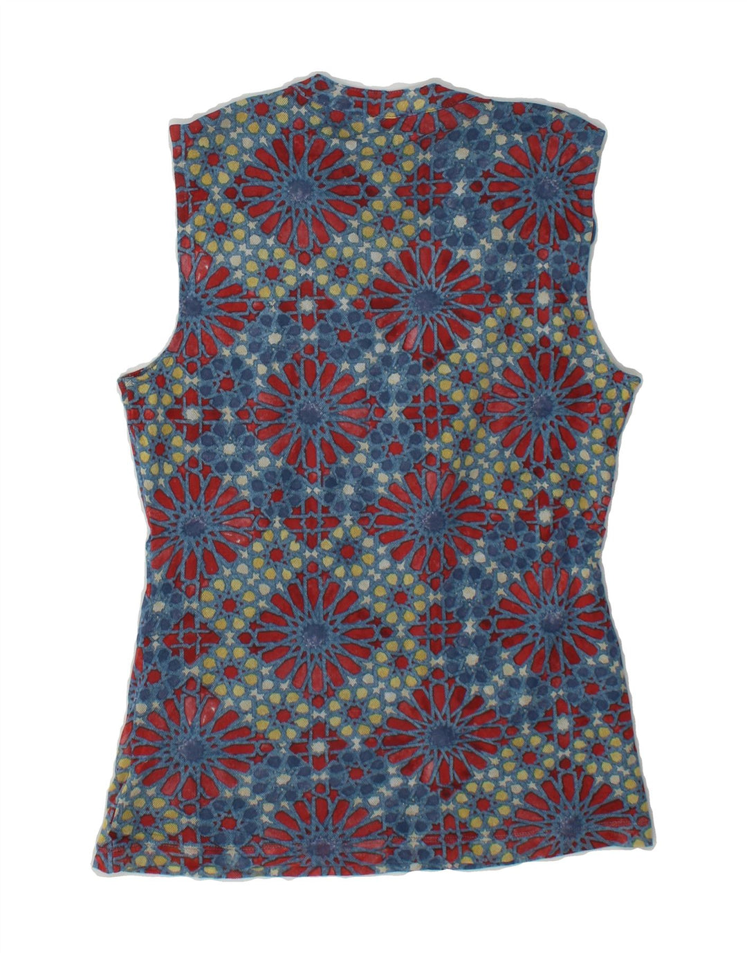 CHAPS Womens Sleeveless Blouse Top UK 12 Medium Blue Fair Isle Polyester Vintage Chaps and Second-Hand Chaps from Messina Hembry 