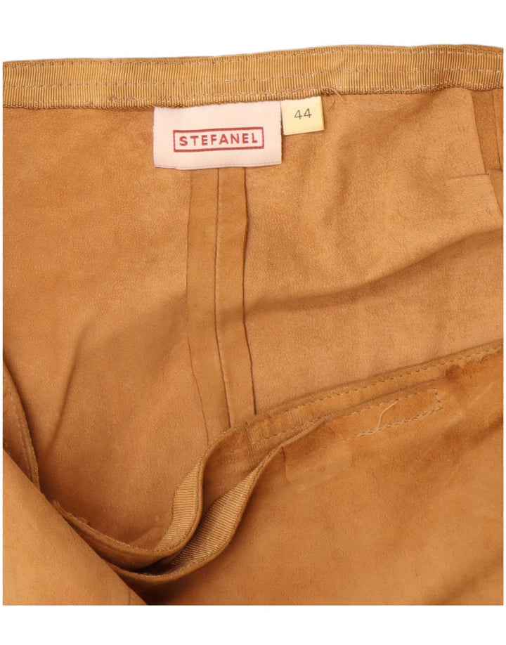 Gonna a portafoglio da donna in pelle scamosciata Stefanel IT 44 media W28 in pelle marrone