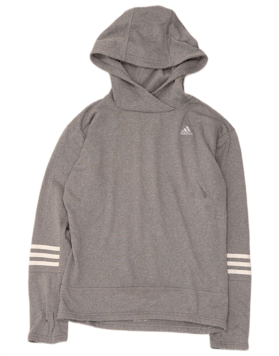 Felpa con cappuccio oversize da donna Adidas UK 4/6 XS poliestere grigio
