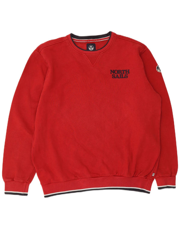 Felpa da uomo North Sails 2XL in cotone rosso