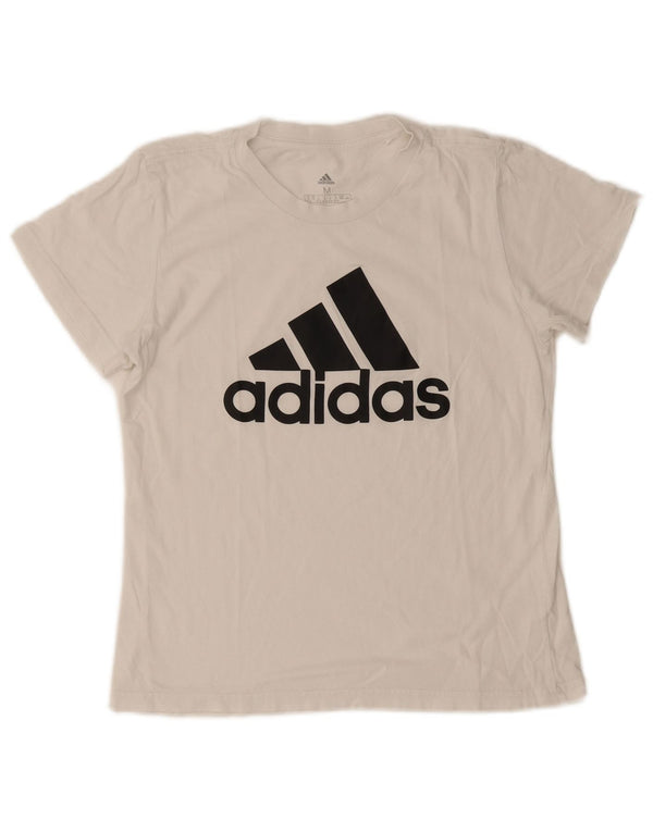 Maglietta grafica da donna Adidas Top UK 12/14 Medium Bianca