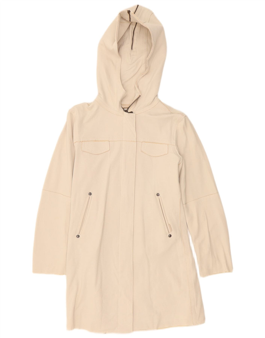 Cappotto con cappuccio da donna Calvin Klein UK 6 XS Beige poliammide