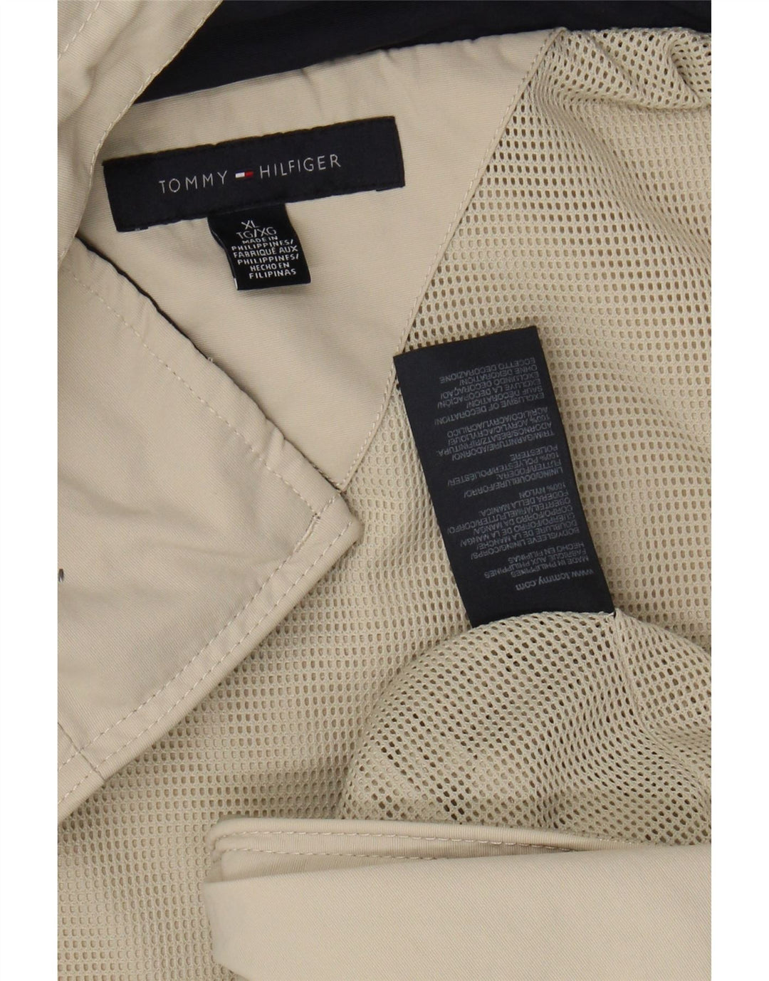 Bomber con cappuccio da uomo Tommy Hilfiger UK 42 XL Nylon beige