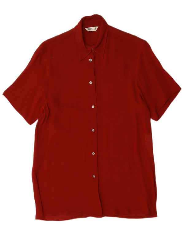 Camicia a maniche corte ampia vestibilità lunga da donna Marella UK 10 Small Rossa