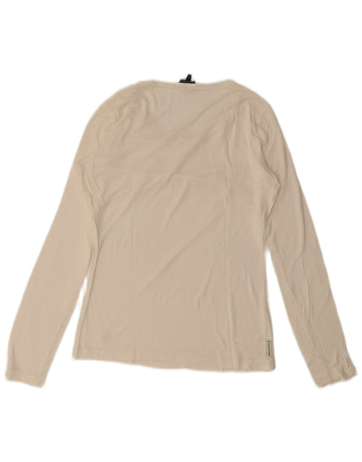 Top Armani Jeans Donna Manica Lunga IT 42 Medio Bianco