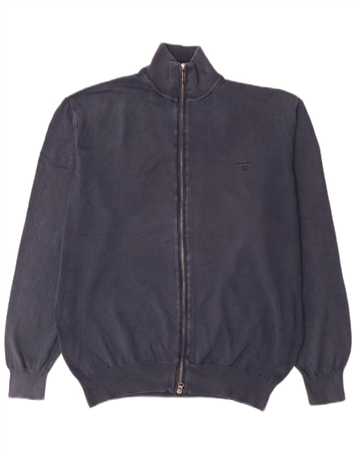 Maglione cardigan da uomo Gant XL in cotone blu navy