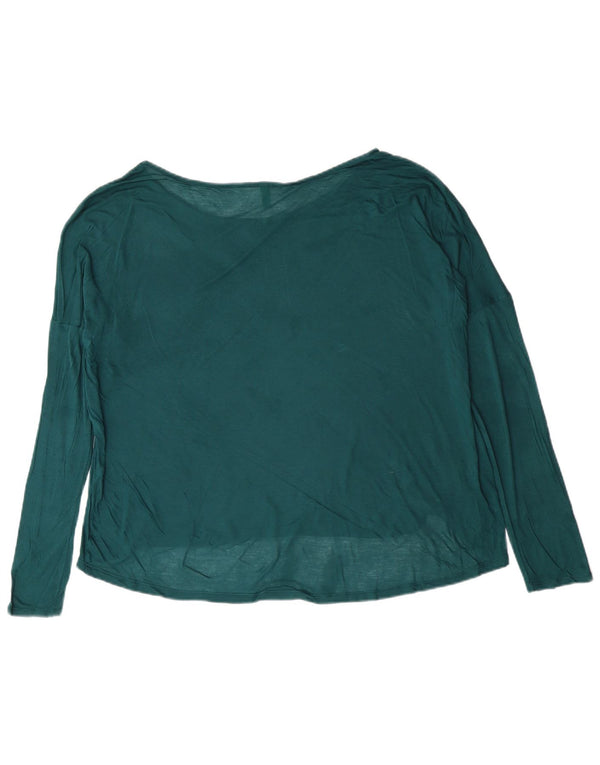 BENETTON Top trasparente da donna a maniche lunghe UK 18 XL Verde