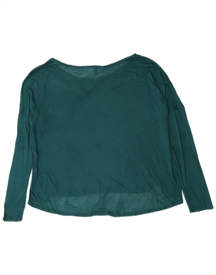 BENETTON Top trasparente da donna a maniche lunghe UK 18 XL Verde
