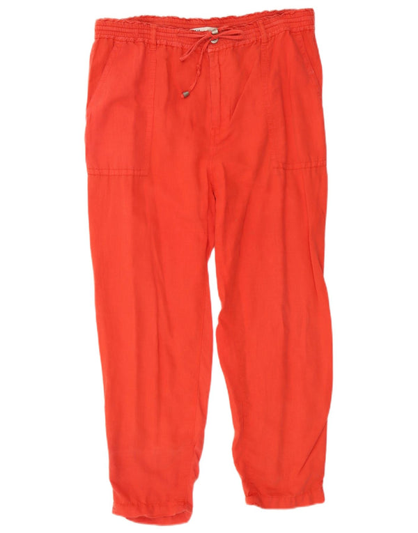 Pantaloni corti a vita alta da donna Zara medi W28 L24 arancioni
