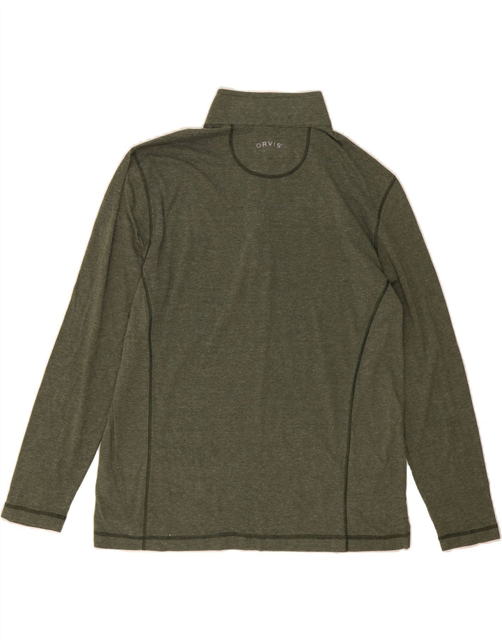 ORVIS Mens Zip Neck Pullover Tracksuit Top Medium Green Polyester Vintage Orvis and Second-Hand Orvis from Messina Hembry 