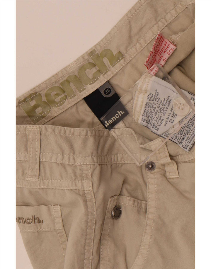 Pantaloncini chino da uomo Bench W28 piccoli in cotone beige
