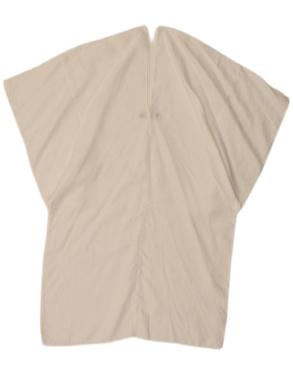 Stefanel Camicetta a pipistrello da donna Top UK 14 Grande lino bianco