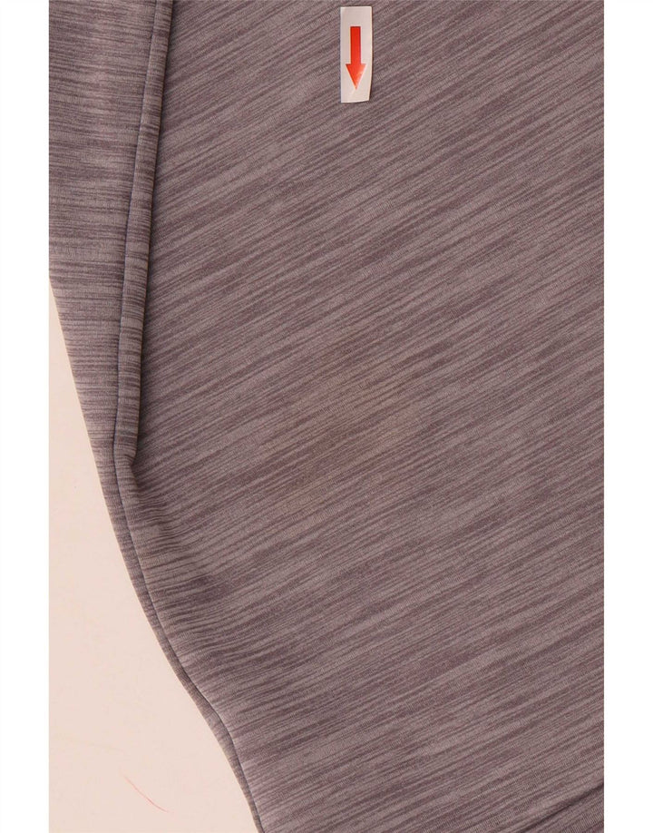 Nike Uomo Dri Fit Zip Collo Pullover Tuta Top XL Poliestere chiazzato grigio