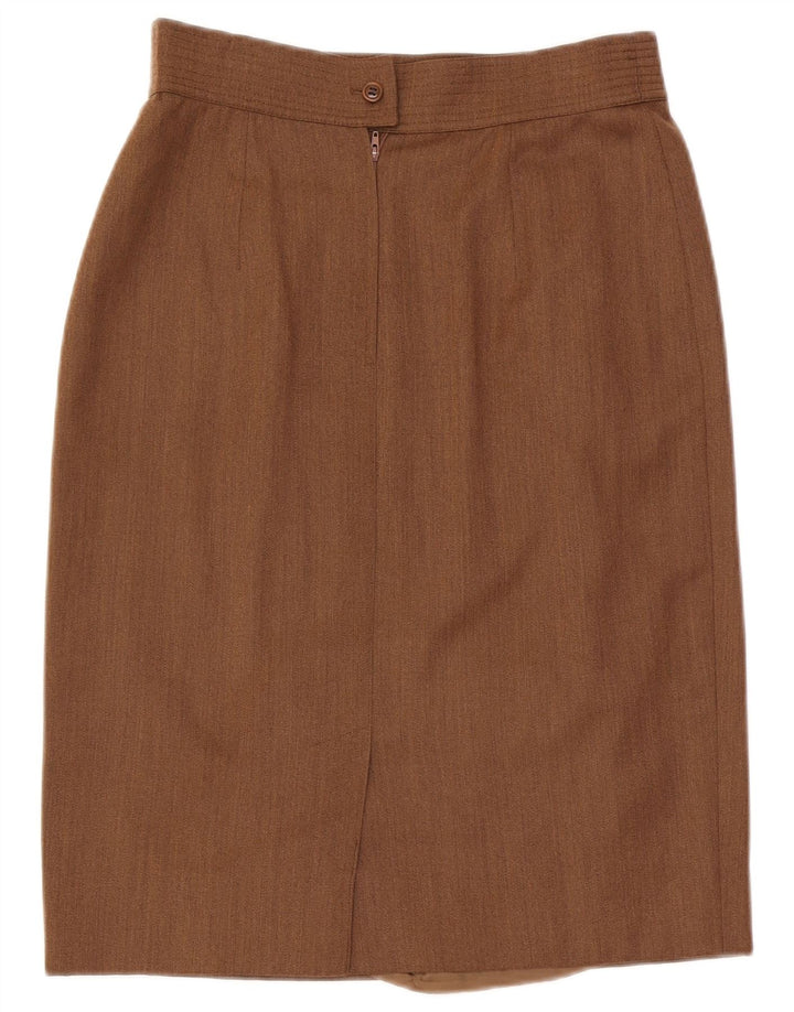 Gonna a tubino da donna Max Mara UK 16 grande W32 lana marrone