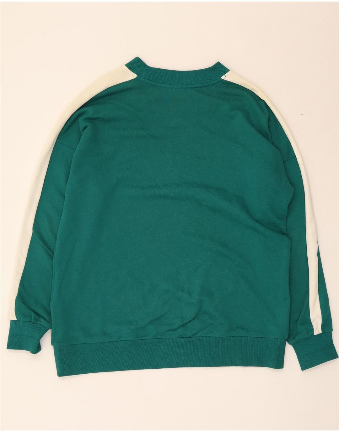 Felpa da uomo Puma Maglione piccolo verde color block in cotone