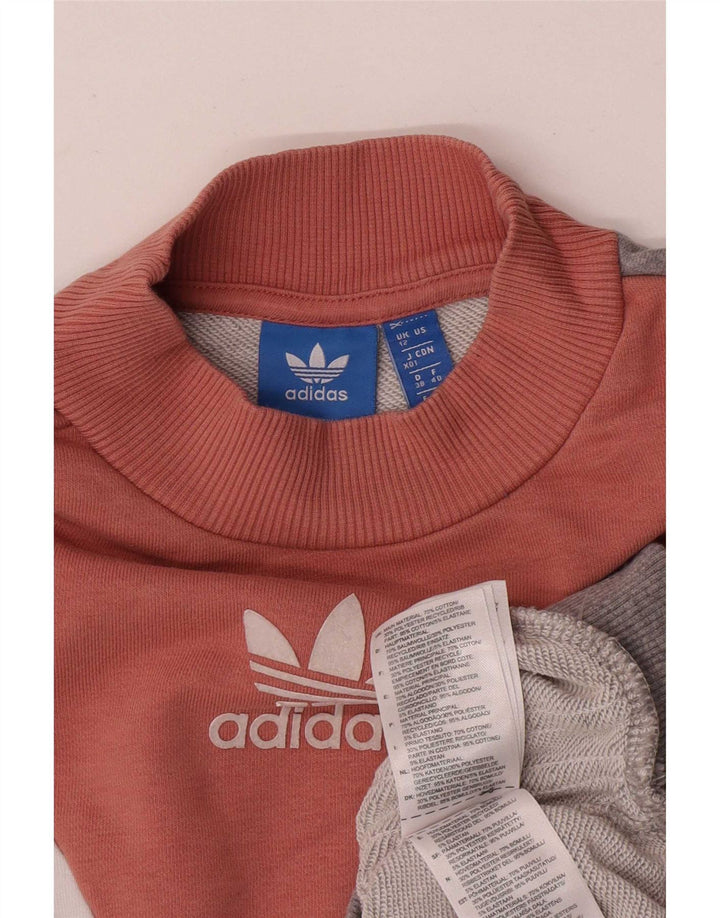 Felpa da donna Adidas Jumper UK 12 Cotone color block grigio medio
