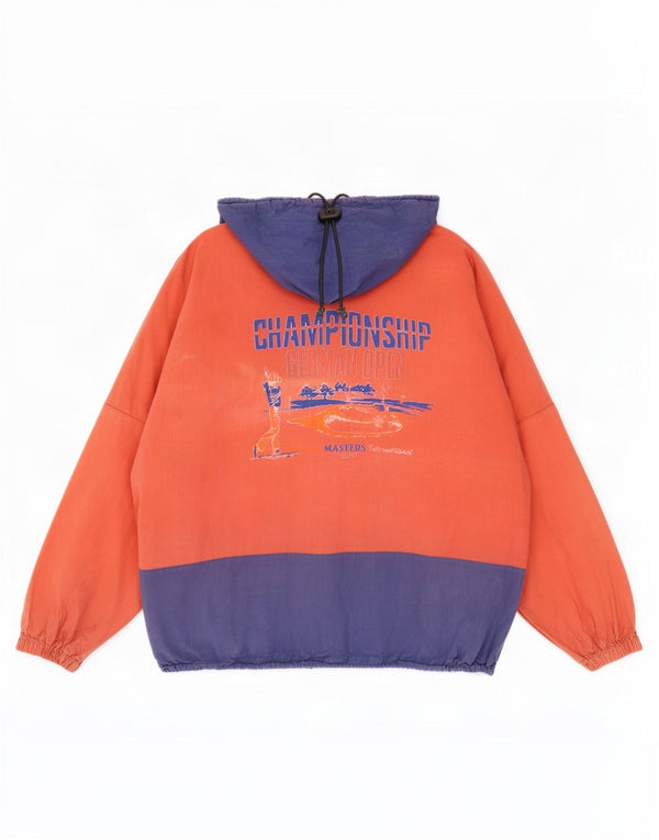 Giacca anorak grafica da uomo vintage UK 41/42 grande blocco di colori multicolore