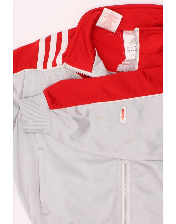 Giacca da ginnastica grafica da ragazzo Adidas 5-6 anni Colorblock grigio