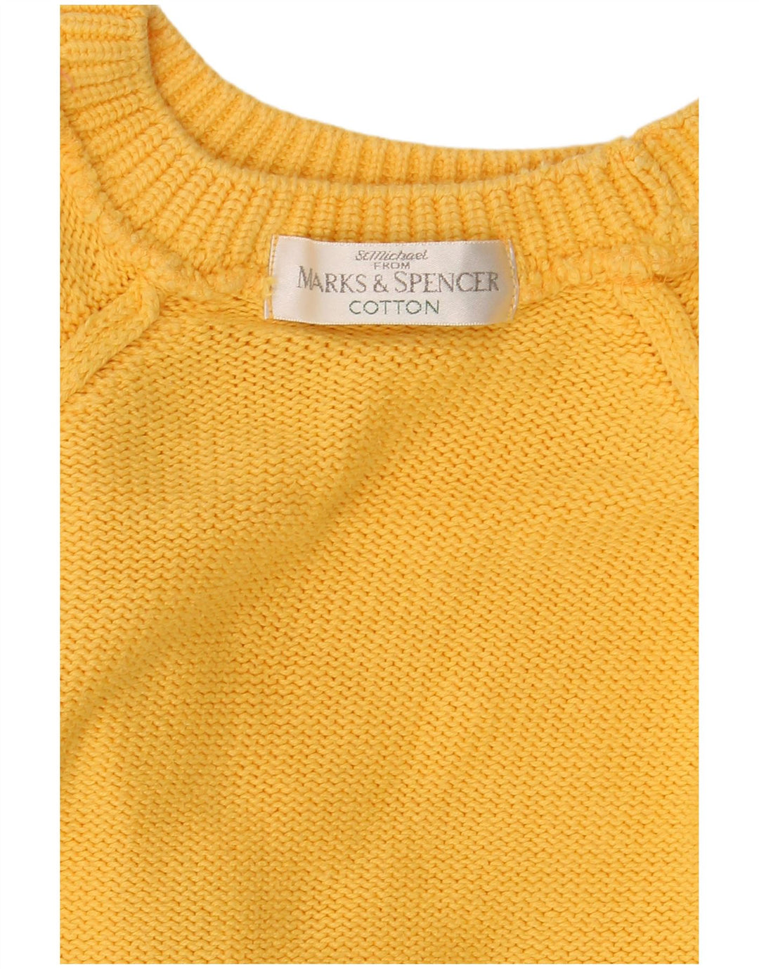 Maglione maglione girocollo da donna Marks & Spencer UK 14 giallo medio