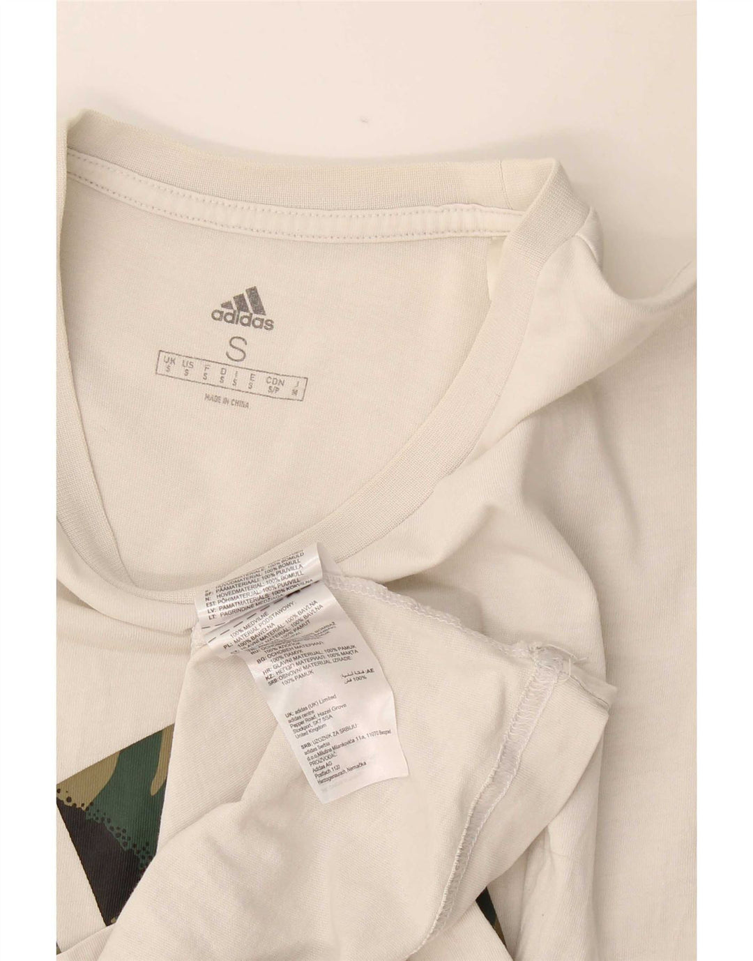 T-shirt grafica da uomo Adidas Top piccola in cotone bianco