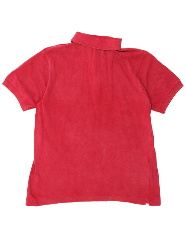 Polo da uomo Lacoste taglia 4 in cotone bordeaux medio