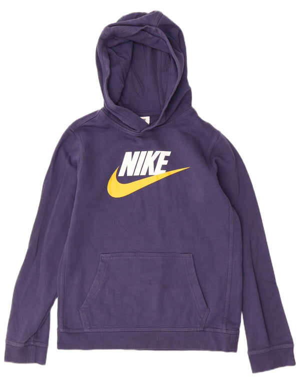 Felpa con cappuccio grafica NIKE da ragazzo 13-14 anni XL in cotone blu navy
