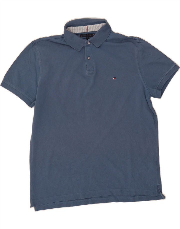 TOMMY HILFIGER Mens Regular Fit Polo Shirt Large Blue Cotton Vintage Tommy Hilfiger and Second-Hand Tommy Hilfiger from Messina Hembry 