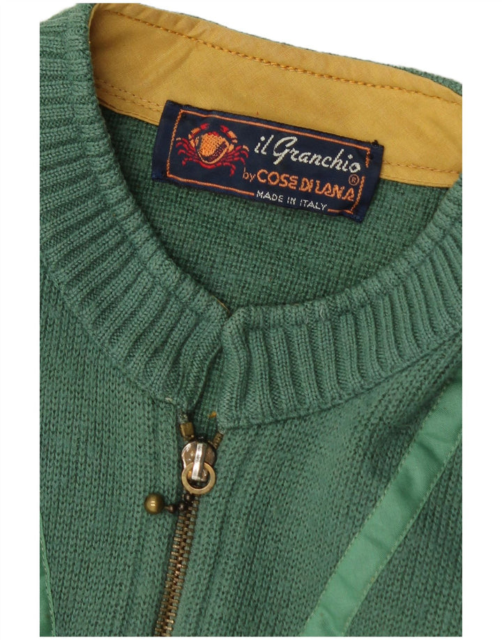 Maglione cardigan con zip intera da uomo Il Granchio Verde medio