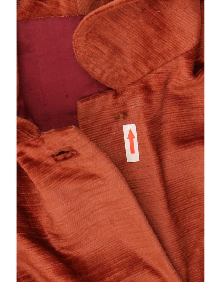 Soprabito vintage in velluto da donna UK 10 piccolo marrone