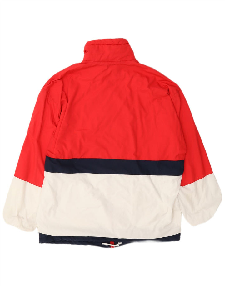 Giacca da ginnastica vintage da uomo XL color block rosso