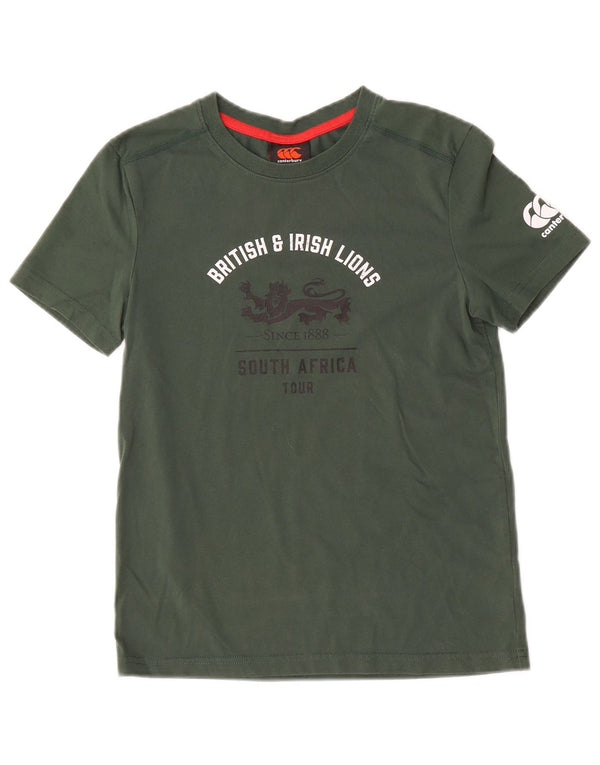 T-shirt grafica per ragazzi Canterbury Top 9-10 anni in cotone verde