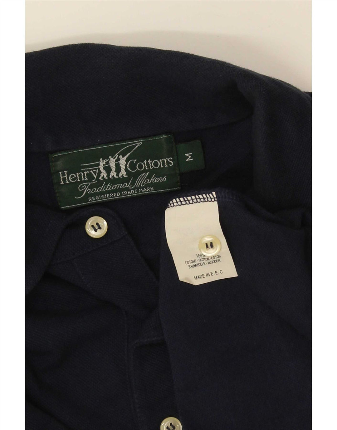 Polo da uomo Henry Cottons in cotone blu navy medio