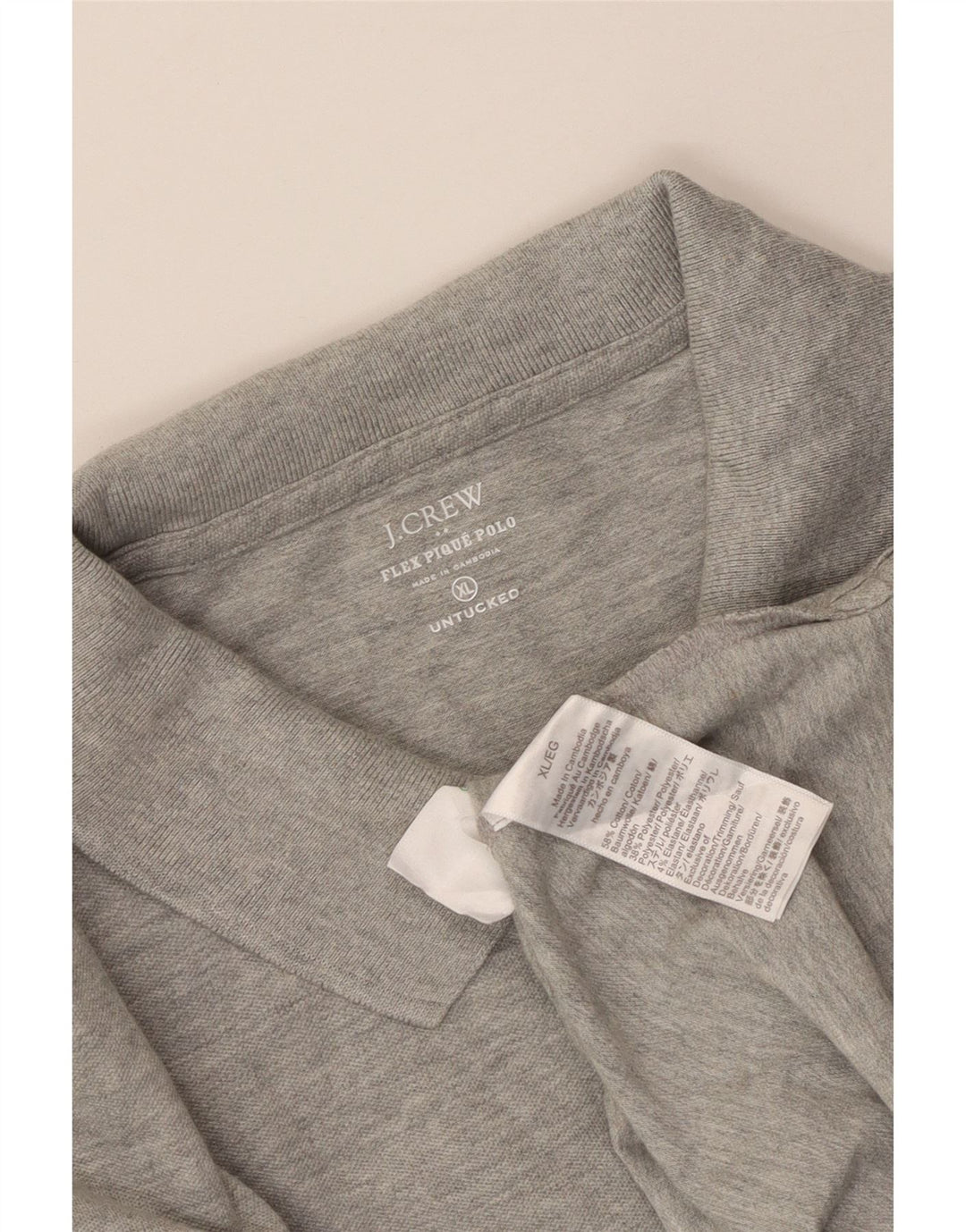 Polo da uomo J. Crew XL in cotone chiazzato grigio