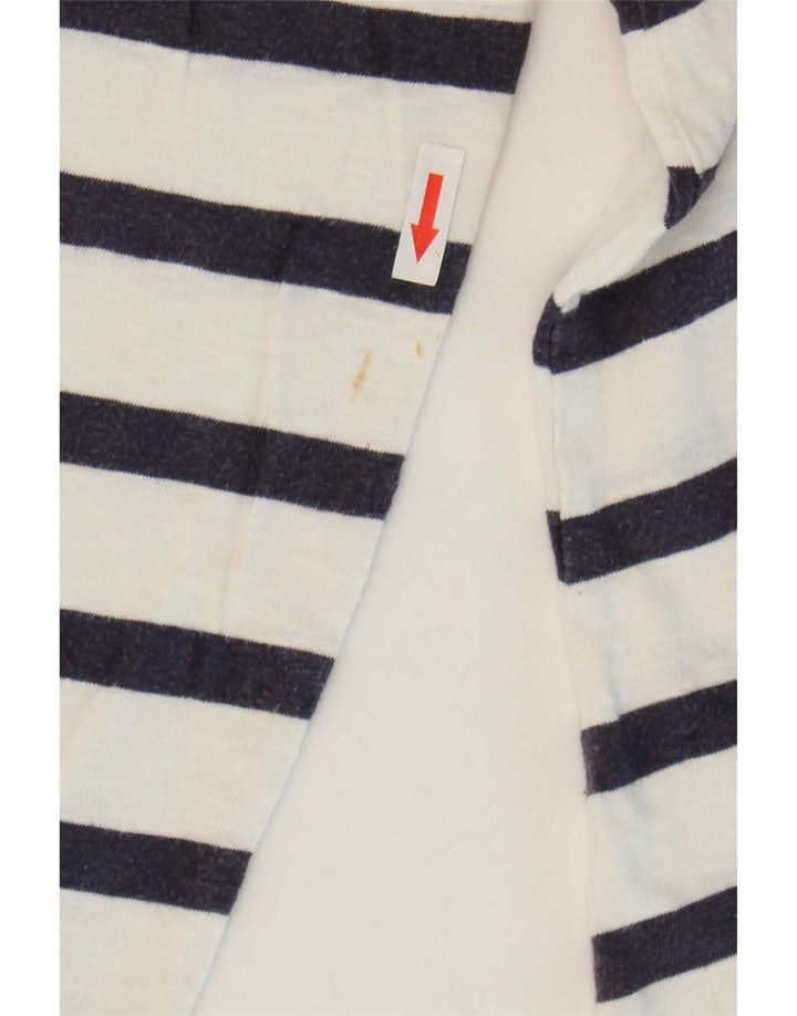 Top da donna a maniche lunghe Weird Fish UK 12 Cotone a righe bianche medie