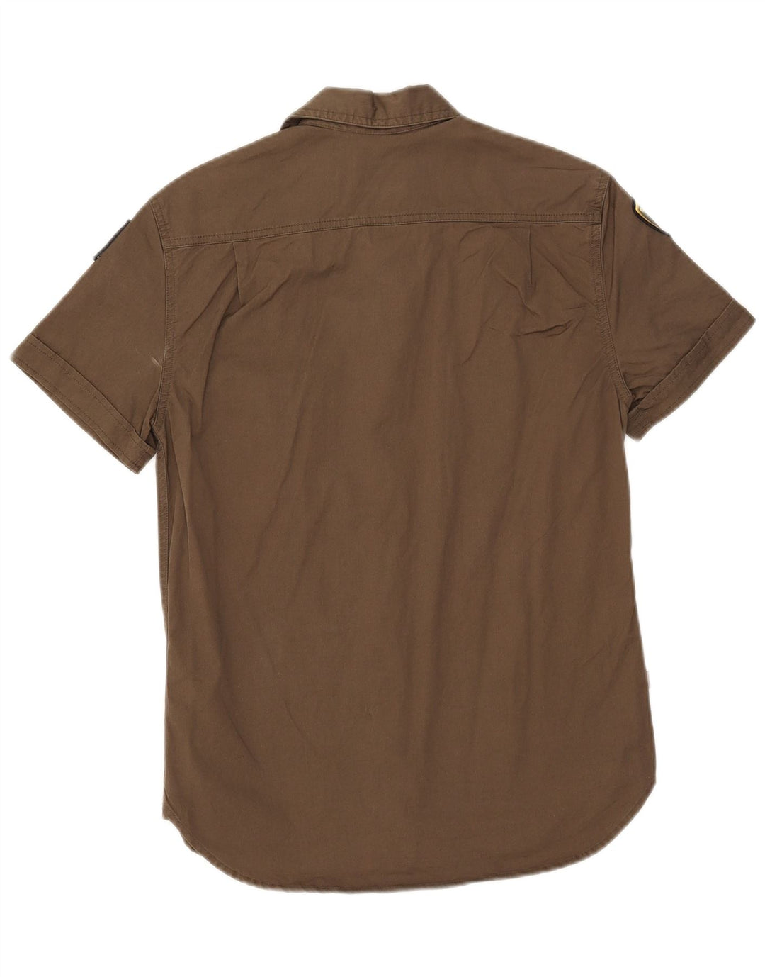 Camicia a maniche corte grafica da uomo Blauer piccola in cotone kaki